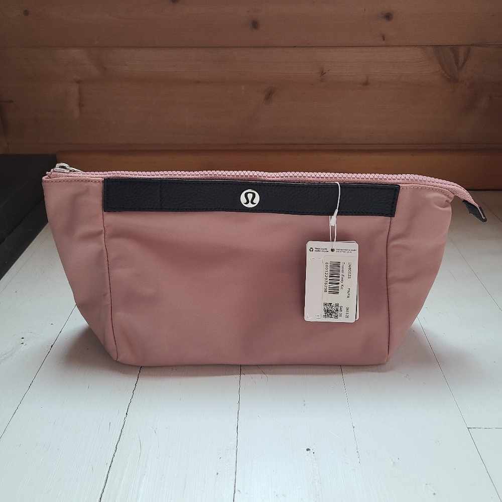 Lululemon Athletica Blush and Black Cosmetic Bag